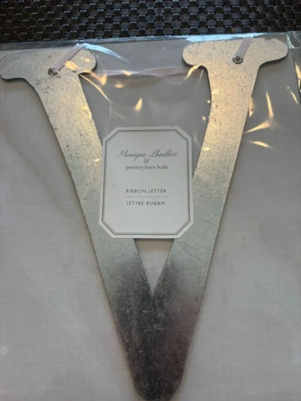 Pottery Barn Monique Lhuillier Decorative Letter V